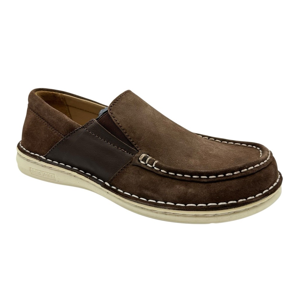 Womens 7‎ Medium - Birkenstock Duma Shoes  Brown Leather Slip On Low Top